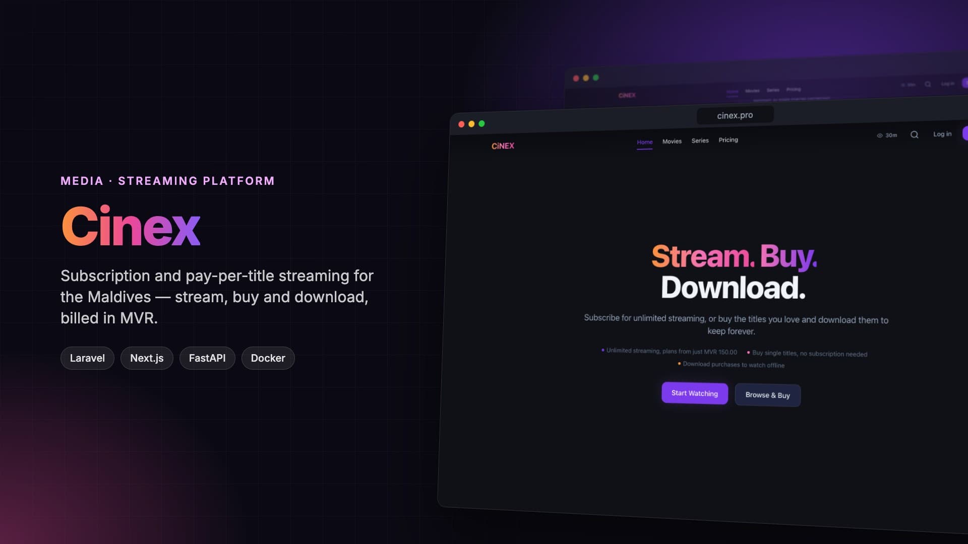 Cinex — Streaming Platform for the Maldives